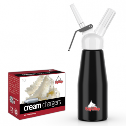 Ezywhip Cream Whipper 0.5L Black and 10 Pack x 36 (360 Bulbs)