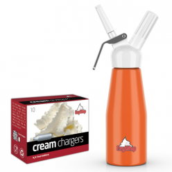 Ezywhip Cream Whipper 0.5L Orange and 10 Pack x 36 (360 Bulbs)