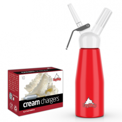 Ezywhip Cream Whipper 0.5L Red and 10 Pack x 36 (360 Bulbs)