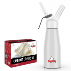 Ezywhip Cream Whipper 0.5L White and 10 Pack x 36 (360 Bulbs)